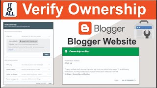 How To Verify Ownership of Blogger Website in Google Search Console [upl. by Currey]