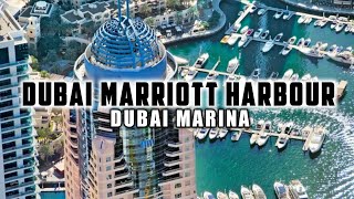 4K One of DUBAI MARINA Hotel Skyscraper MARRIOTT HARBOUR HOTEL amp SUITES Hotel amp Room Tour [upl. by Martel]