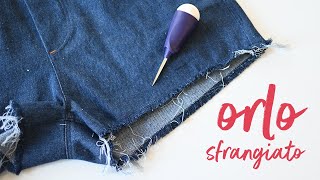 TUTORIAL come accorciare i jeans e sfrangiare lorlo  Cucire il denim 04  Cucito mai più senza [upl. by Lihas]