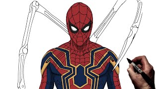 How To Draw Iron Spider  Step By Step  Marvel [upl. by Labannah]