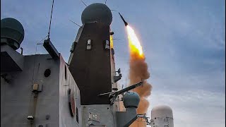 HMS Dragon fires a Sea Viper missile [upl. by Htebzile]