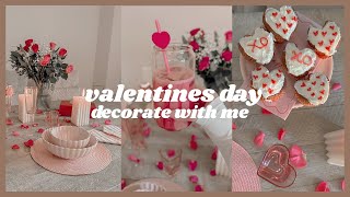 VALENTINES DAY DECORATE WITH ME 2024  pink valentines decor ideas  cute galentines inspo 💕 [upl. by Nayb665]