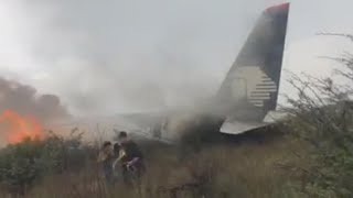 Passengers capture dramatic footage of Aeroméxico plane crash [upl. by Amble]