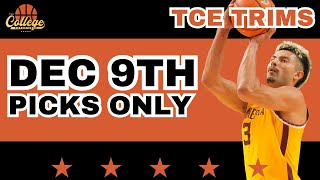 College Basketball PICKS ONLY  Monday December 9th  TCE Trims [upl. by Ydieh]