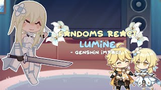 Fandoms react to Lumine Discontinued￼ [upl. by Miarfe]