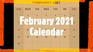 February 2021 Calendar Template by Calendarprintablescom [upl. by Sucram]