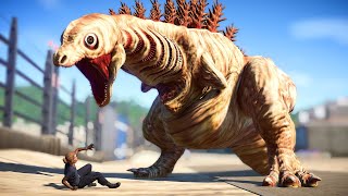 SHIN GODZILLA 2 KAMATAKUN EATING HUMANS  Jurassic World Evolution 蒲田くん  ゴジラ mod [upl. by Reeher]