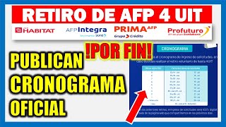 CRONOGRAMA RETIRO AFP 2022 Retiro de AFP 4 UIT Publican fechas para el Retiro de AFP 4 UIT [upl. by Lilith]