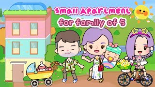 Miga World SMALL APARTMENT FAMILY OF 5 Design Kawaii house for family of Five Miga town tocaboca [upl. by Sanbo511]