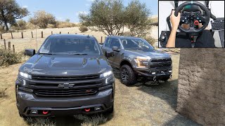 Chevrolet Silverado amp Ford F150  Forza Horizon 5  Logitech g29 gameplay [upl. by Reamy]