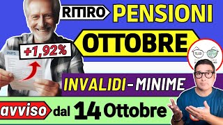 ✅ PENSIONI ➜ RITIRO OTTOBRE  MESSAGGIO INPS 14 OTTOBRE 📈 NOVITà IMPORTI INVALIDI MINIME AUMENTI 0€ [upl. by Yruoc]