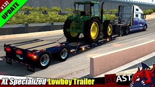 ATS 132b  trailer mod XL Specialized Lowboy Trailer upd for 132 by axelrol  review [upl. by Arawaj972]