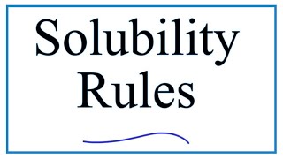 Solubility Rules Explanation amp Practice [upl. by Anits]