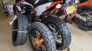 KTM 890 Adventure RMotoz Tractionator Mitas E07 and stock TKC80s with 1200 miles Tire Talk [upl. by Ieluuk]