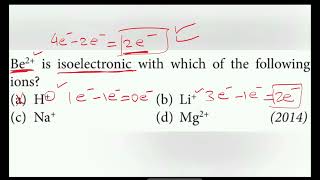 Be2 is isoelectronic with which of the following ions [upl. by Janus]