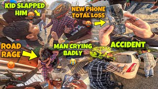 Road Rage🤬 Gangster kid🤬 Slapped Man  Fight hogai😨 New Phone fully broken aalyanvlogs1299 [upl. by Gine]