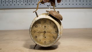 Restoration Old Alarm Clock  I RESTORED this RUSTY ALARM CLOCK from 1955 [upl. by Ongineb]