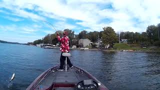 Tough day at Conesus Lake bass hits at 015 9102022 [upl. by Grados]