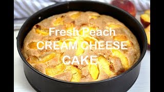 FRESH PEACH CREAM CHEESE CAKE by SweetSpicyKitchencom [upl. by Valera]