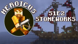 Minecraft Stoneworks Lets Play S1E2 Exploring for Resources [upl. by Ardnovahs818]