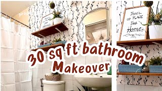 DIY SMALL BATHROOM MAKEOVER  Renter amp Budget  Friendly transformation  One Woman Makeover [upl. by Nonohcle]