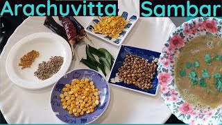 Recipe  49  Arachuvitta  Arachuvaccha  Sambar [upl. by Amaerd]