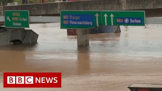 At least 45 dead in South Africa floods  BBC News [upl. by Lasley483]