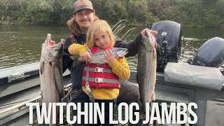 COHO Fishing Jet Sled BEATDOWN Twitching Log Jambs [upl. by Aleek]