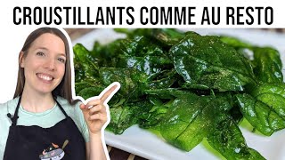 COMMENT FAIRE DES ÉPINARDS FRITS ÉPINARDS CROUSTILLANTS  CRISPY SPINACH  HOP DANS LE WOK [upl. by Ettegroeg95]