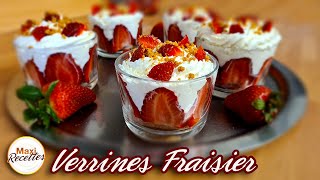 Verrines façon Fraisier Recette Facile et Rapide [upl. by Selway499]