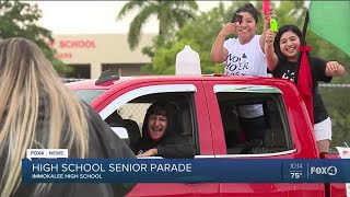 Immokalee community members celebrate graduates with parade [upl. by Enilhtak]