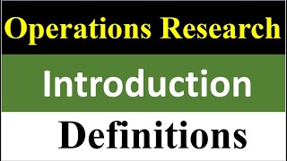 1 Introduction  Operations Research [upl. by Salguod]