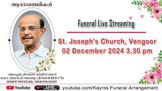 Dr Joseph Babu Chiramel 75  Funeral ceremony live [upl. by Asiela]