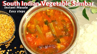 Andhra style vegetable Sambar for Rice and Idli  Detailed steps amp measurementsI Adigas sambar rice [upl. by Nibaj148]