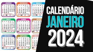 ➥ CALENDÁRIO JANEIRO 2024  DATA MÊS DE JANEIRO 2024 [upl. by Pump409]