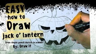 EASY DRAWING JACK O LANTERN  HALOWEEN HOW TO DRAW  EASY DRAWING  HOW TO DRAW [upl. by Eisdnil]