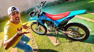 MUDEI A COR DA MINHA CRF 230  AZUL NEON [upl. by Yehudit]