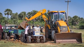 JCB 3DX Loading Murum In Tractor for Farming Land  Jcb and Tractors [upl. by Kentigerma]