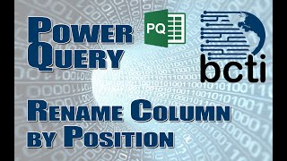 Power Query  Rename Column by Position [upl. by Carny]