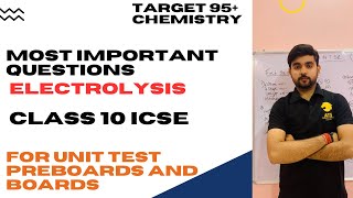 ELECTROLYSIS  20 MOST IMPORTANT QUESTIONS  CLASS 10 ICSE  chemistry [upl. by Jessalyn310]