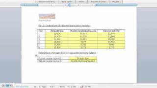 Depreciation Example Part 2 Straight Line DDB Units of Activity [upl. by Ecnirp]