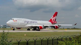 Virgin Atlantic  747443  GVROS  Incredible Sound Takeoff At Manchester Airport  HD [upl. by Are]