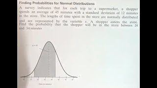 Statistics Probability of Spending Time in Supermarket Using NormalCDF TI83TI84 [upl. by Itida892]