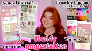 Apple iOS 154 Handy umgestalten Tutorial App icons Widgets und Inspiration I Meggyxoxo [upl. by Adnalram247]