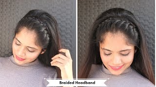 Braided Full Headband Hairstyle Open Hair Hairstyle For PartyFunction [upl. by Maurilla]