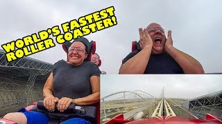 Riding The Worlds Fastest Roller Coaster Formula Rossa  Ferrari World Abu Dhabi [upl. by Gianni]