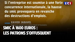 SMIC à 1600 euros  les patrons soffusquent [upl. by Elfrida]