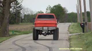 lifted square body Chevy BBC on 44quot SUPER SWAMPERS BOGGER [upl. by Akinor]