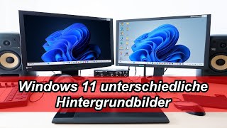 Windows 11 Unterschiedliche Hintergrundbilder für mehrere Monitore festlegen [upl. by Aninep]