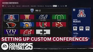 How To Set Up A Custom Conference  College Football 25 [upl. by Lucho56]